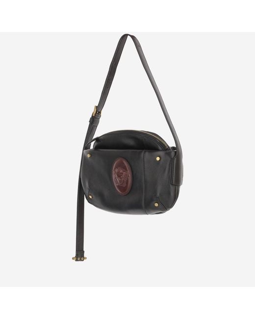 Versace Black Leather Shoulder Bag