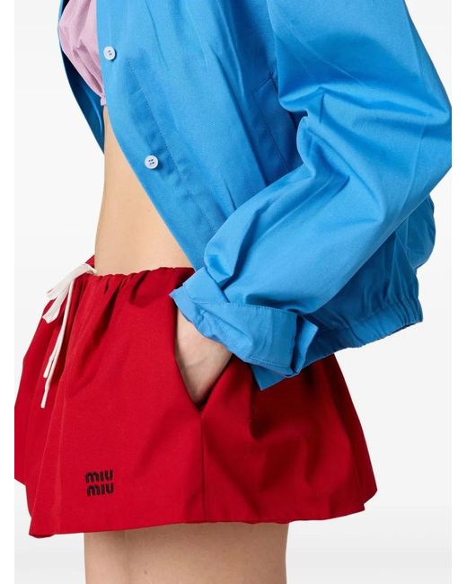 Miu Miu Red Gonne Popeline