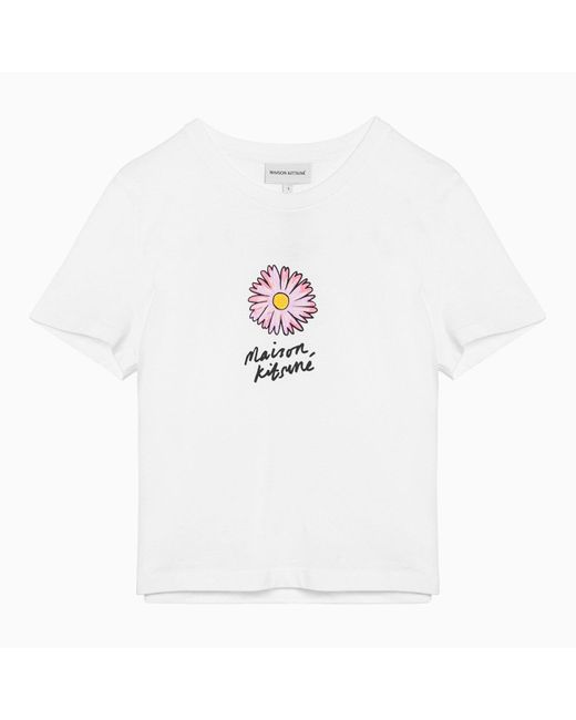 Maison Kitsuné White T-Shirt With Logo Print