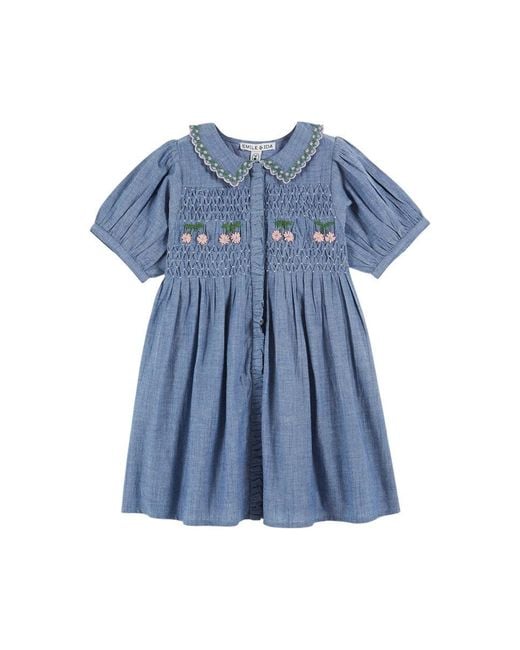 Emile Et Ida Blue Emile & Ida Vestito Con Fiorellini