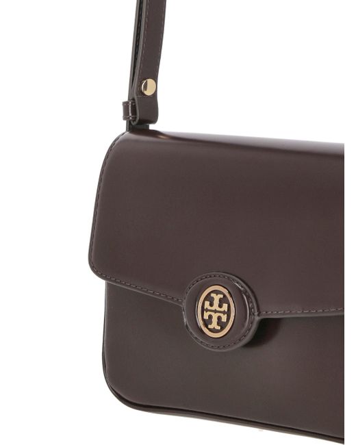 Tory Burch Brown Gepolsterte Leder-Magnetklappen Tasche