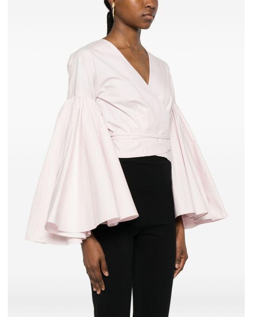 Jacquemus Wikkeltop Met Ballonmouwen in het Pink