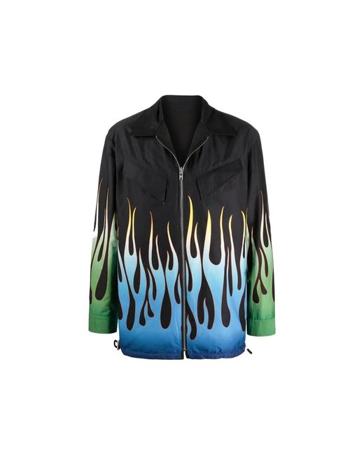 KENZO Flame Print Reversible Jacke in Blue für Herren