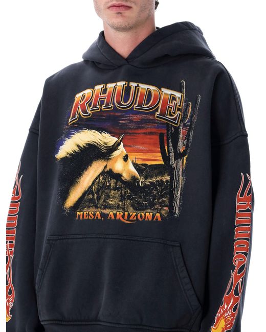Rhude Blue Mesa Stallion Graphic Hoodie