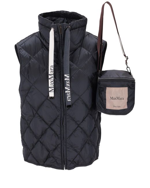 Max Mara Black Padded Water-Repellent Canvas Gilet