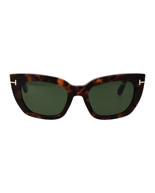 Tom Ford Green Cat Eye Sunglasses Ft1190/S 52 N