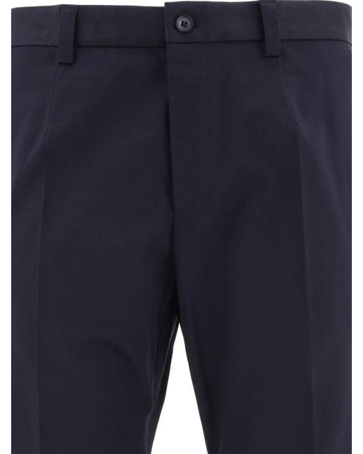 Dolce & Gabbana Blue Trousers With Button Details