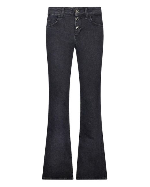 Liu Jo Bootcut Jeans Verfraaid Met Knopen in het Blue