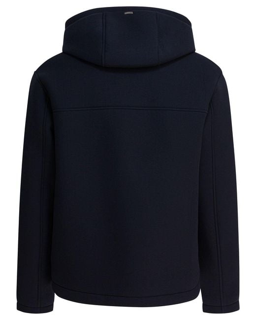 Herno Blue Short Scuba Coat Jackets And Coats