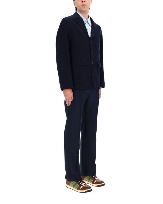 Gucci Blue Technical Panama Pants for men