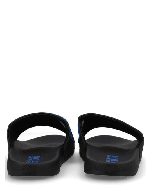 Versace Jeans Couture Blue Elastane Pvc Flat
