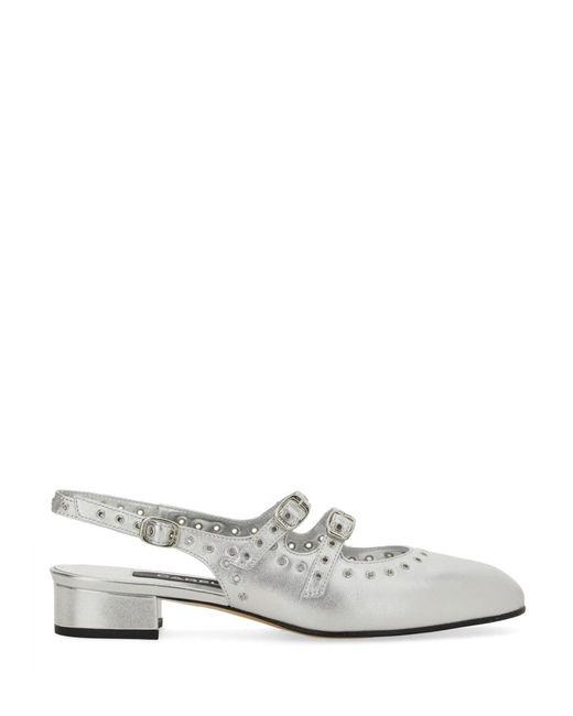 CAREL PARIS White Mary Jane Slingback "queen"