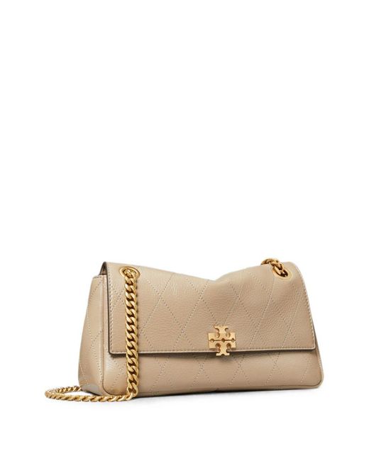 Tory Burch Natural Small Charlie Quilted Shoulder Bag