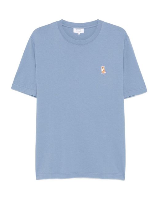 Maison Kitsuné Blue Maison Kitsune 'Standing Fox Cotton T -Shirt