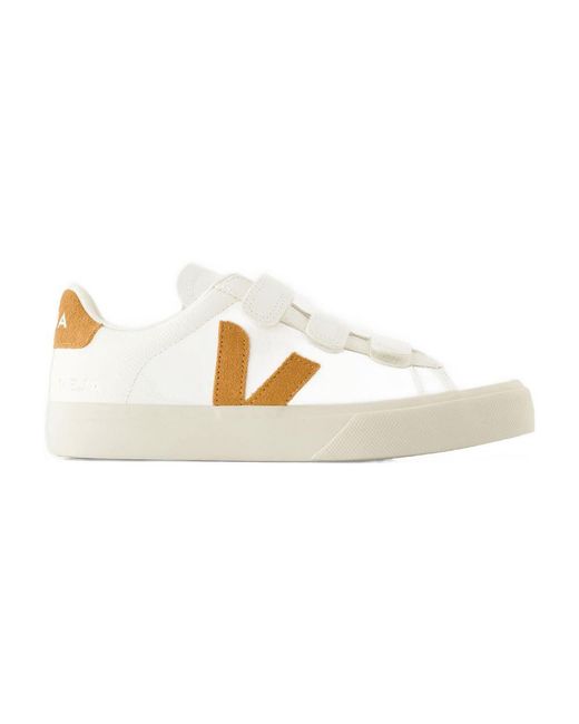 Veja Metallic Recife Logo Sneakers Leder Weiß