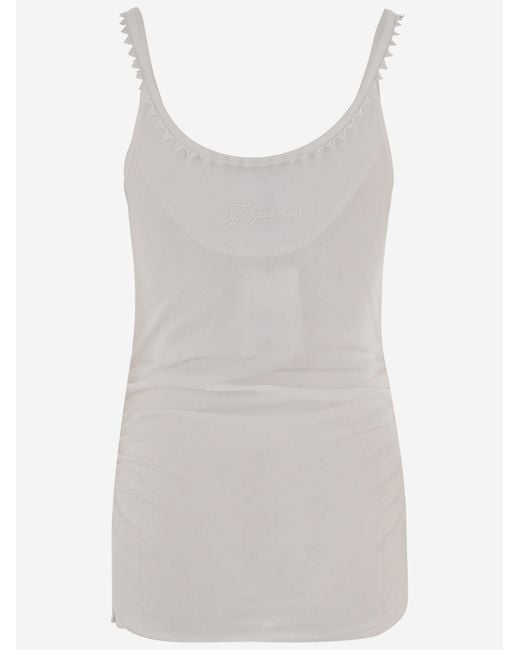 Jacquemus White Top Cotton Half-Button