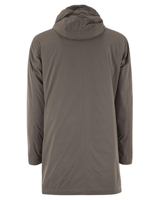 Herno Gray Long Nylon Jacket for men