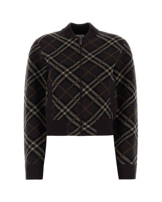 Burberry Black Check Print Cardigan