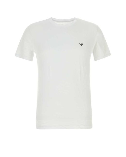 Emporio Armani White Fitted T-Shirt Ss for men