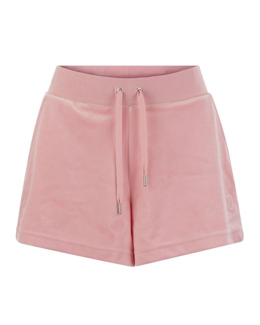 Pantalones cortos de terciopelo de alta costura Juicy Couture de color Pink