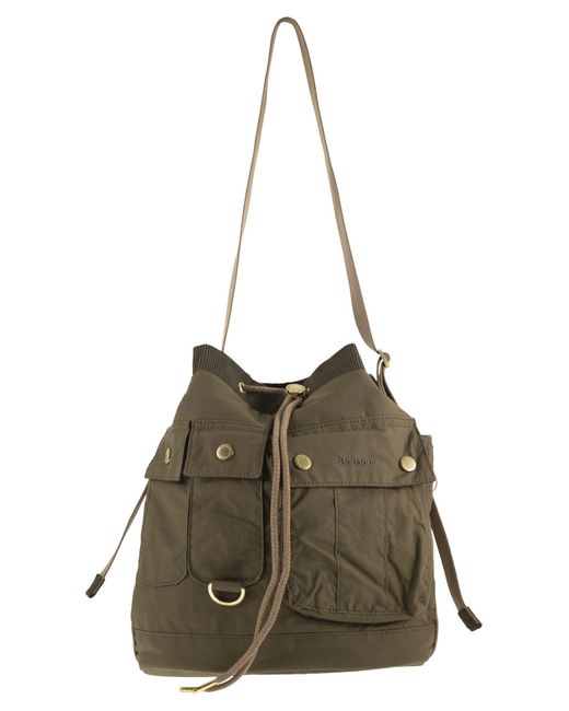 Barbour Green Mia Drawstring Tote Bag