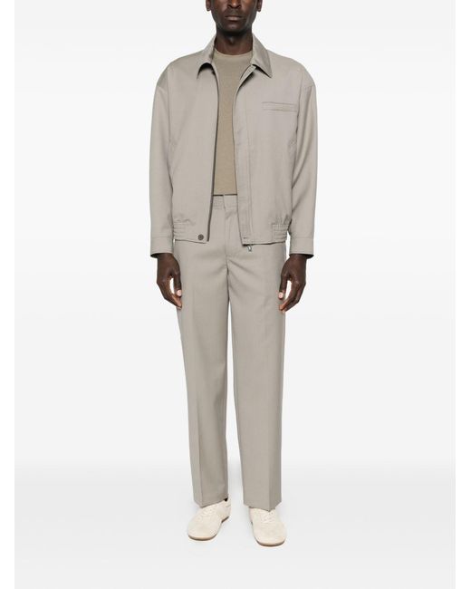 Emporio Armani Gray Wool Trousers for men