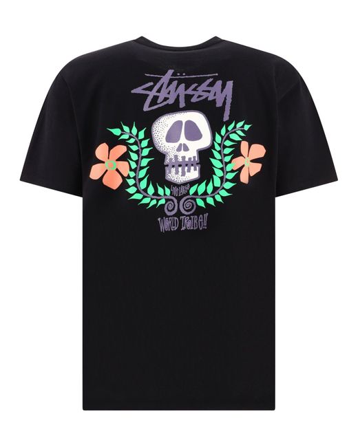 Stussy Skull Crest T Shirt in Black for Men | Lyst