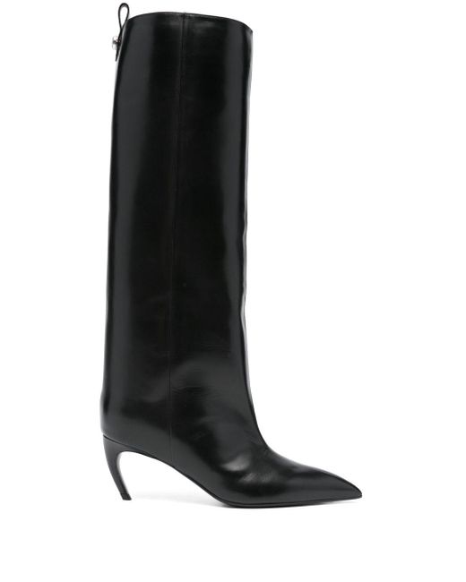 The Attico Black Stiefel Lea 65 Aus Leder
