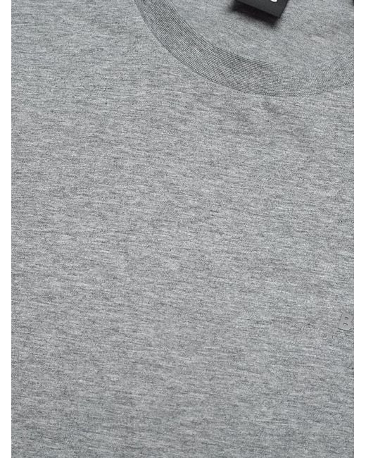 Boss Gray Cotton T Shirt With Logo for men