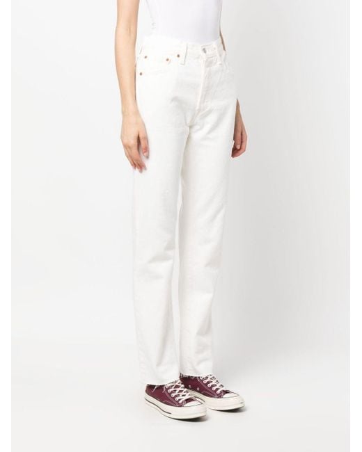 Levi's White 501 Jeans For