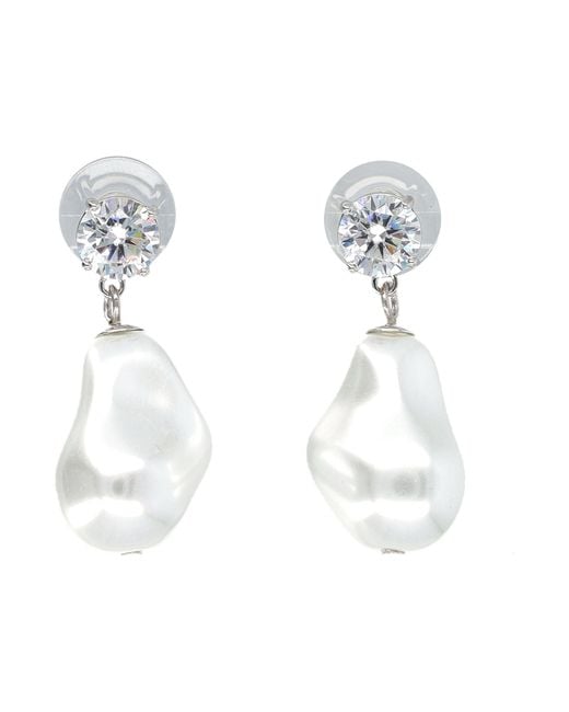 Self-Portrait White Mottled Pearl Earrings
