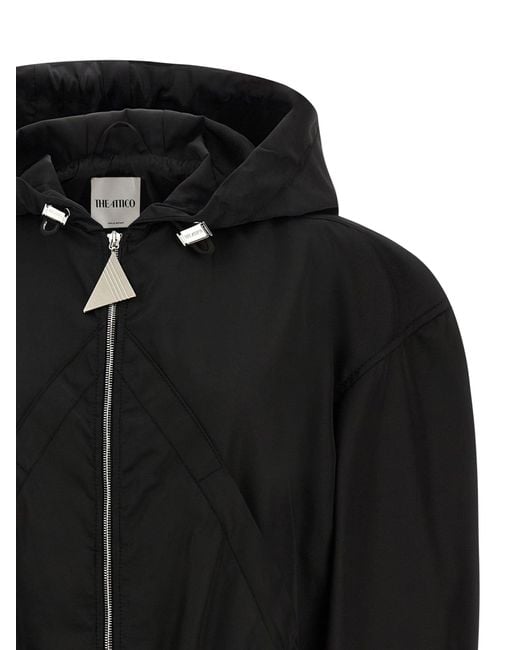 Le bombardier du capot Attico Maxi Hood The Attico en coloris Black