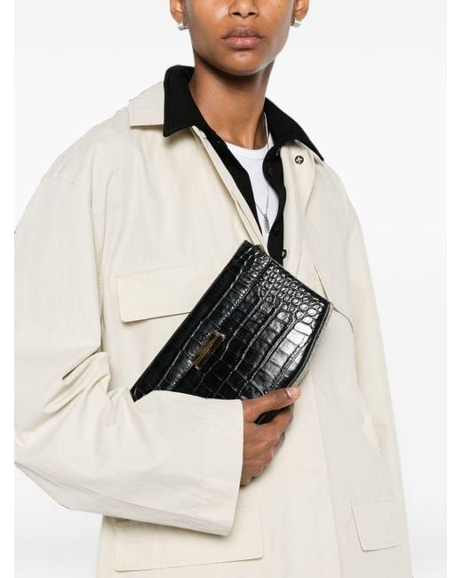 Totême Black Clip Leather Shoulder Bag