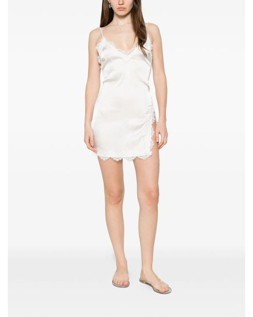 Oseree White Bridal Slip Mini Dress