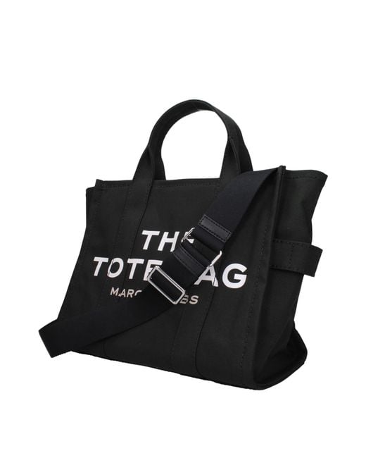 Marc Jacobs Black Borse A Mano The Tote Bag Donna Tessuto Nero