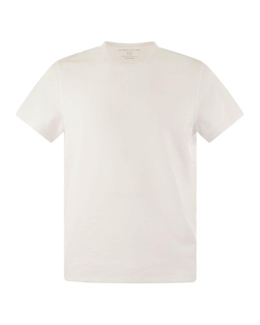 Majestic White Crew Neck Cotton T Shirt