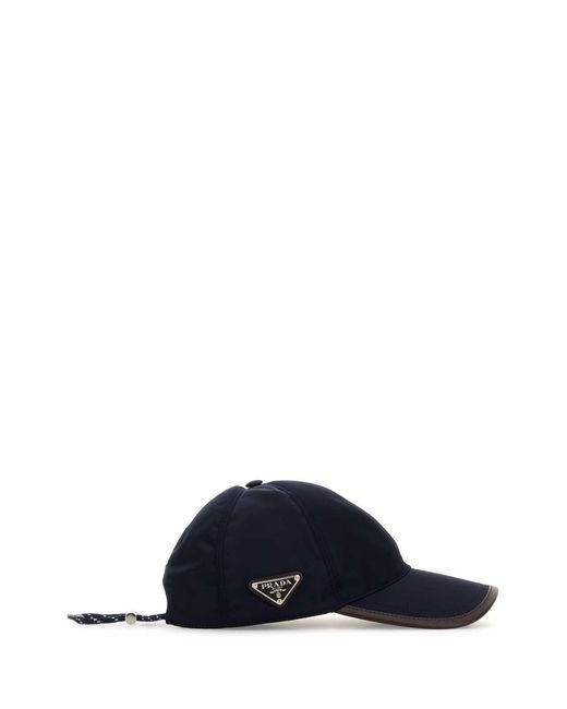 Prada Blue Re-Nylon Baseball Cap for men