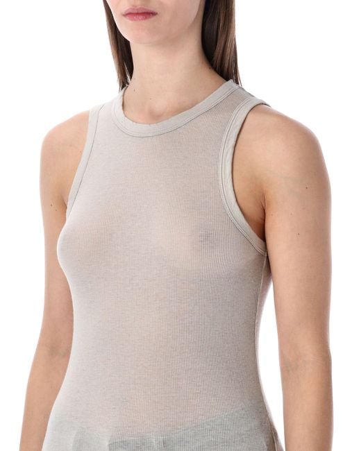 James Perse Blue Cotton And Cashmere Rib Shell Top