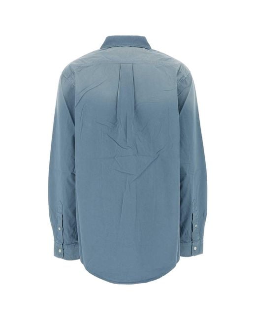 Miu Miu Blue Oversized Solid Shirt