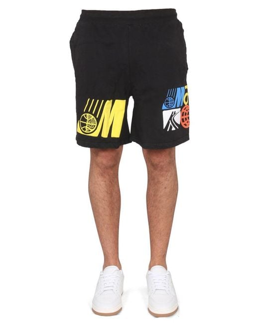 Market Black Bermuda With Logo Print