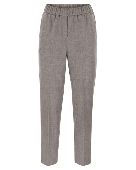 Peserico Pesico Maagdelijke Wollen Broek Met Lurex in het Gray