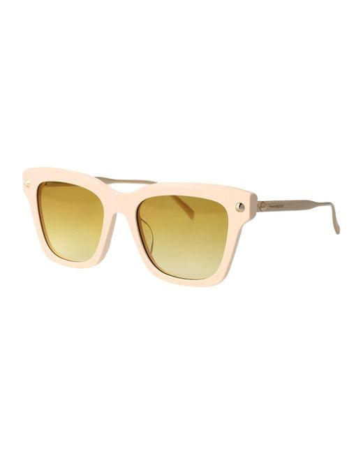 Alexander McQueen Natural Wayfarer-Frame Sunglasses