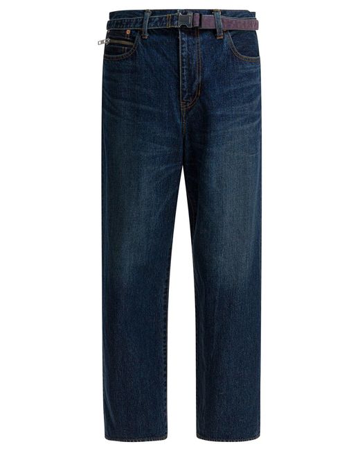Sacai Blue Relaxed Fit Jeans for men