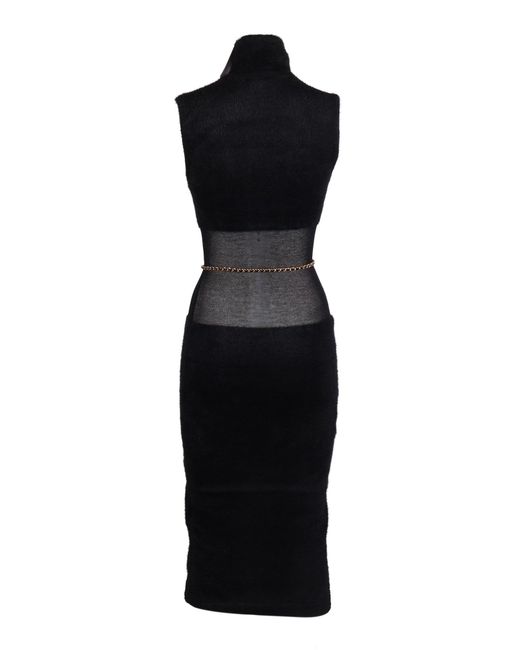 Elisabetta Franchi Black Knitted Dress With Belt