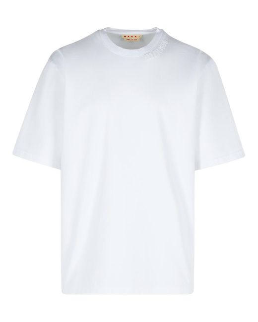 Maglietta Di Cotone Bianco di Marni in White da Uomo