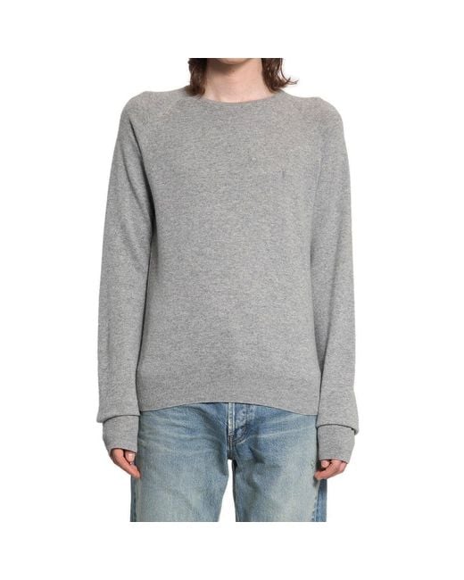 Saint Laurent Gray Cassandre C Mere Sweater for men