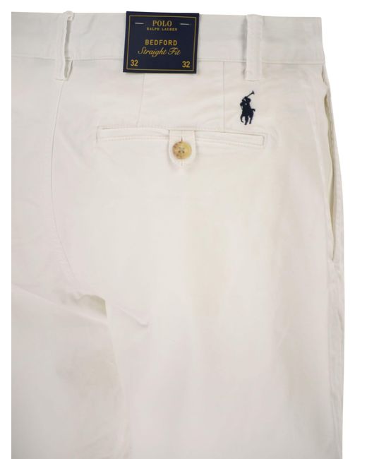 Polo Ralph Lauren White Stretch Classic Fit Chino Short for men