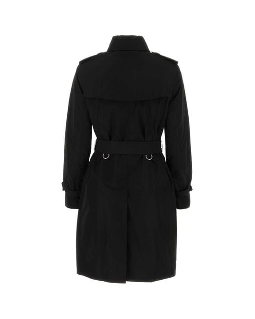 Burberry Black Polyester Trench Coat