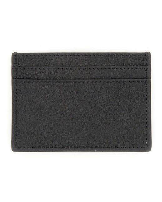 Moschino Black Card Holder With Logo for men