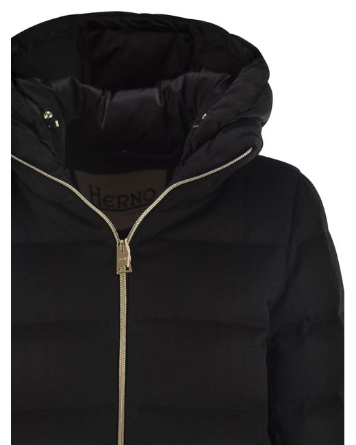 Herno Black Resort Silk And Cashmere Down Jacket